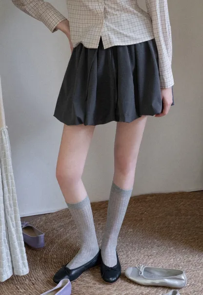 Drawstring Bubble Mini Skirt