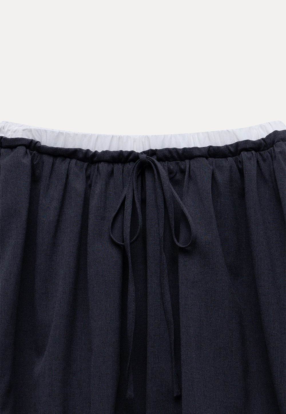 Drawstring Bubble Mini Skirt