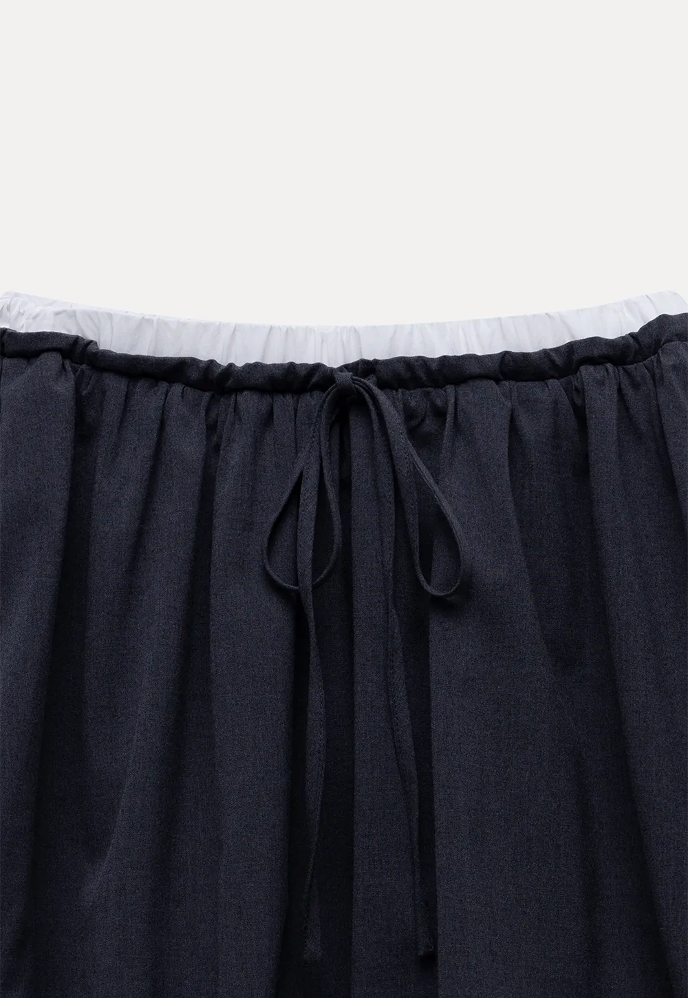 Drawstring Bubble Mini Skirt