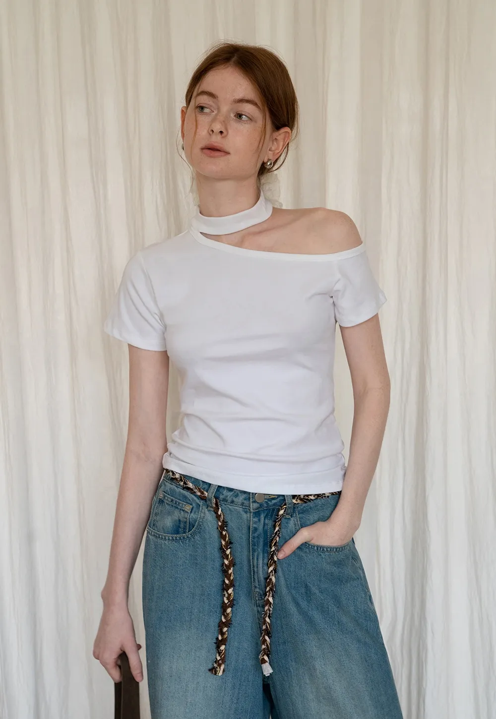 Asymmetrical Neckline Tee