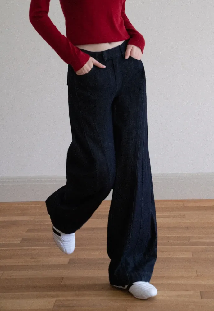 Women Wide‑Leg Denim Pants