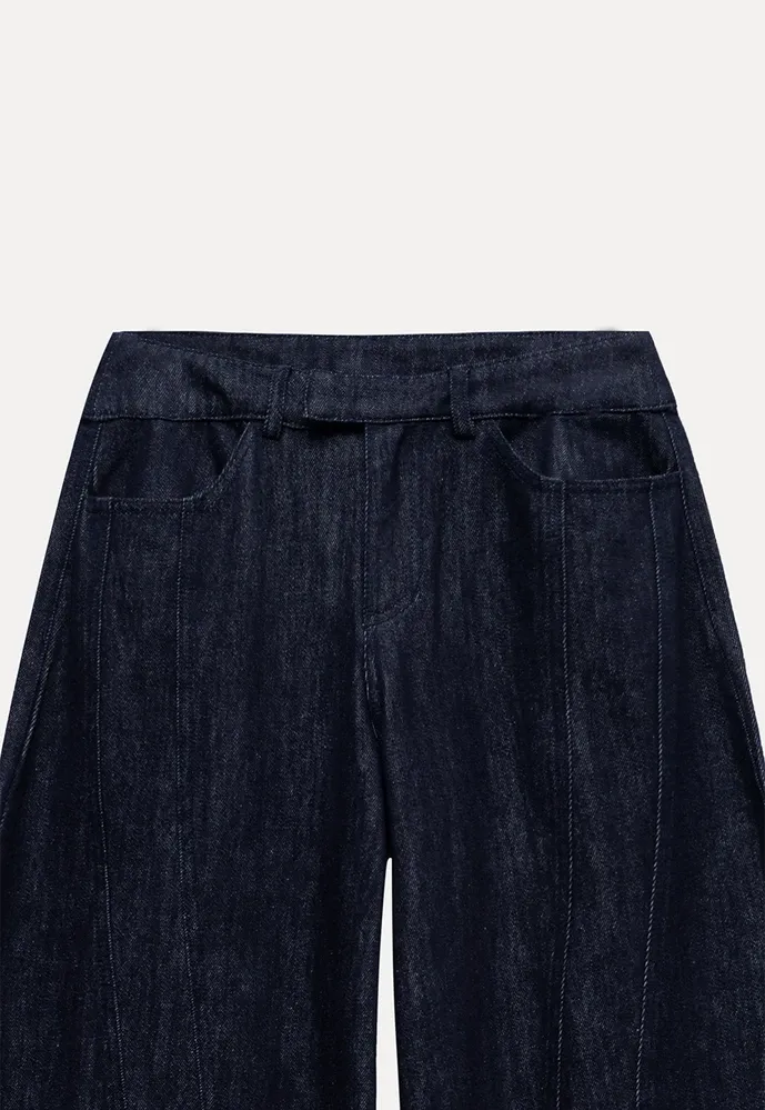 Women Wide‑Leg Denim Pants