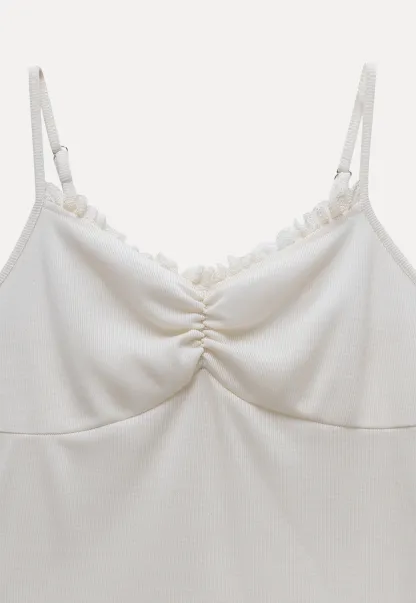 Asymmetrical Long Sleeve & Ruched Cami Set