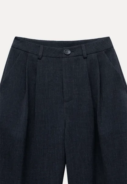 Wide-Leg Pleated Pants