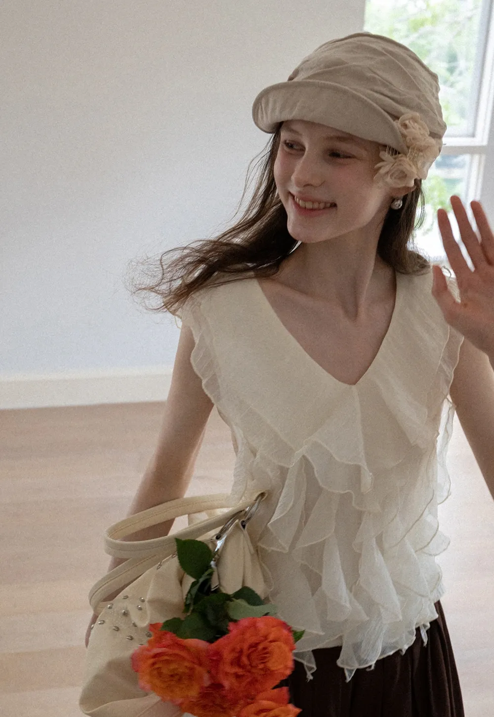 Women's Ruffle Layer Sleeveless Tank Top