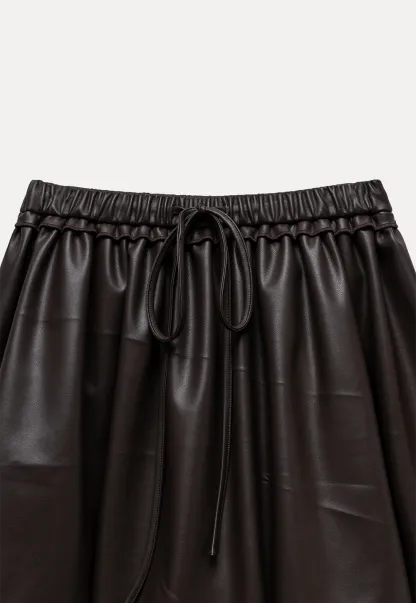 Women's Faux Leather Bubble Mini Skirt