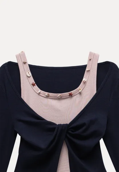 Shell‑Trim Twist Layered Top