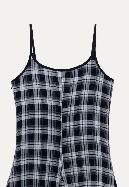 Plaid Handkerchief-Hem Cami Dress