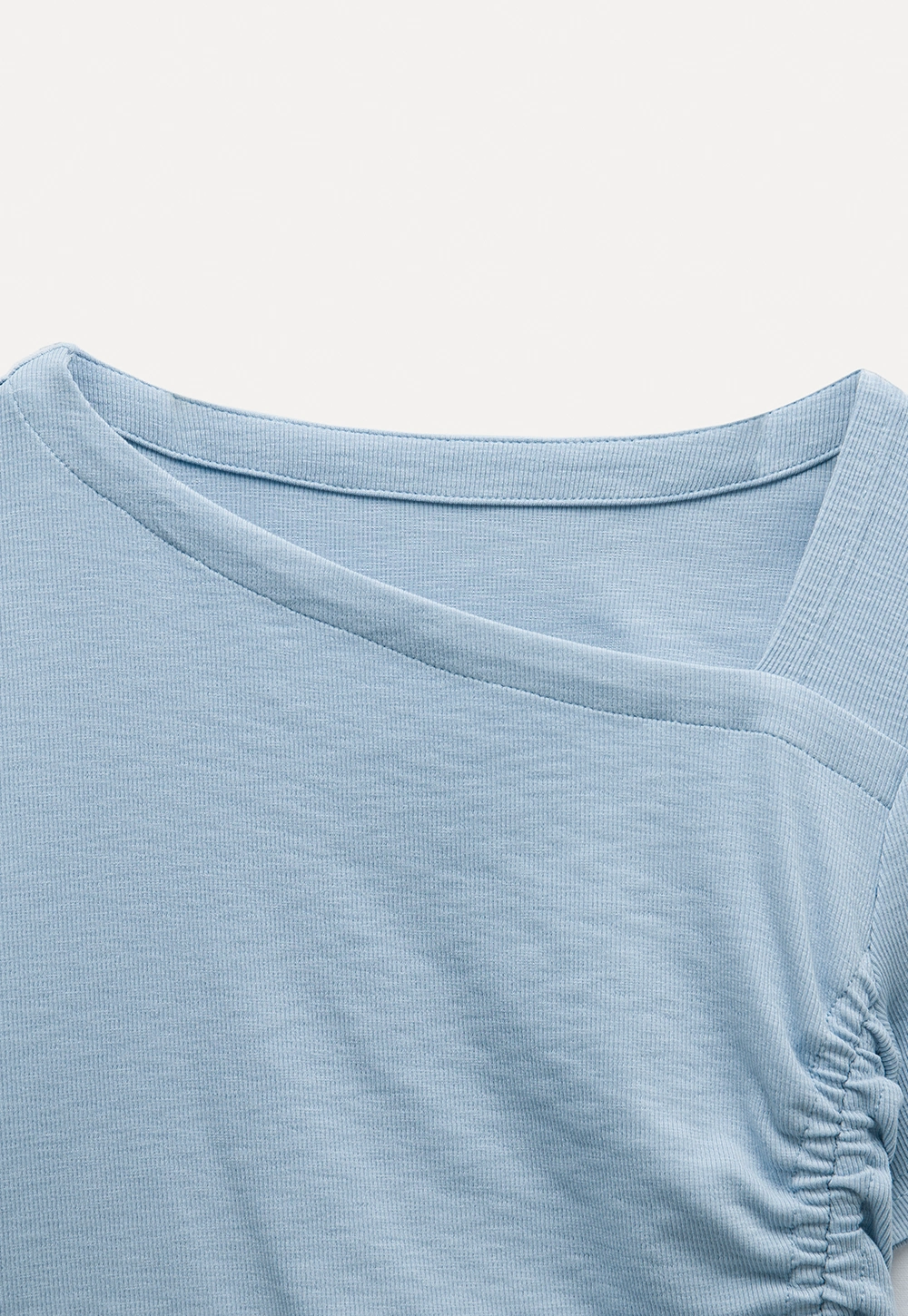 Asymmetrical Ruched Crop Top
