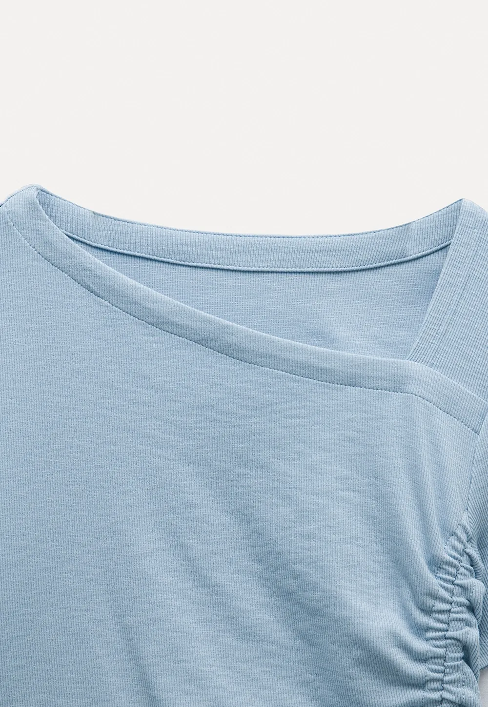 Asymmetrical Ruched Crop Top