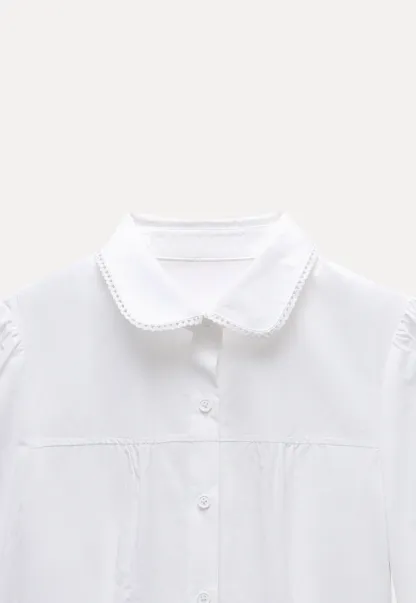 Women's Peter Pan Collar Long Sleeve Blouse