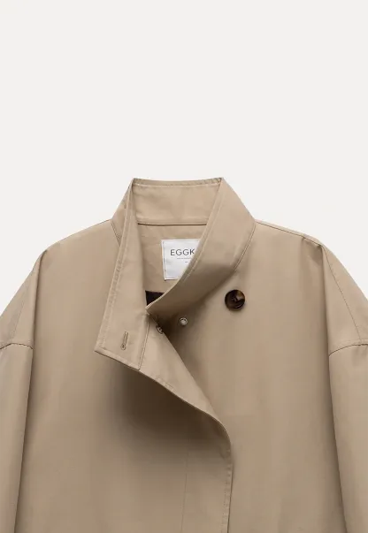 Women's Stand Collar Short Trench Coat