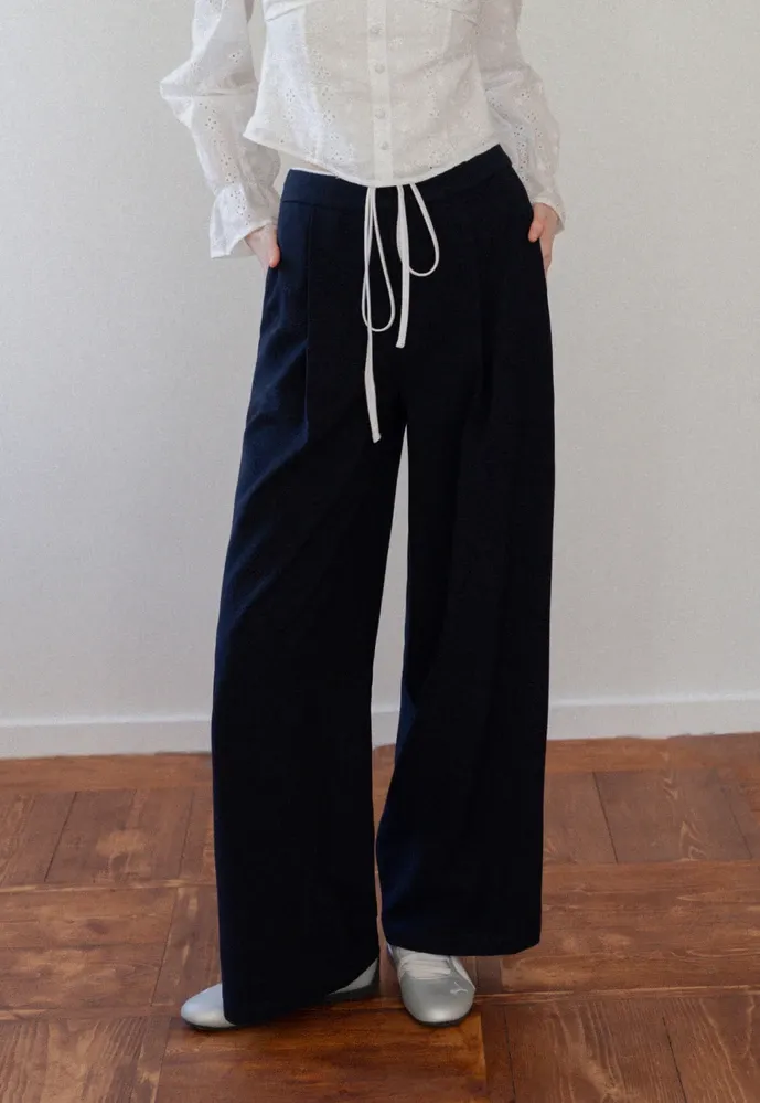 Drawstring Wide-Leg Pants