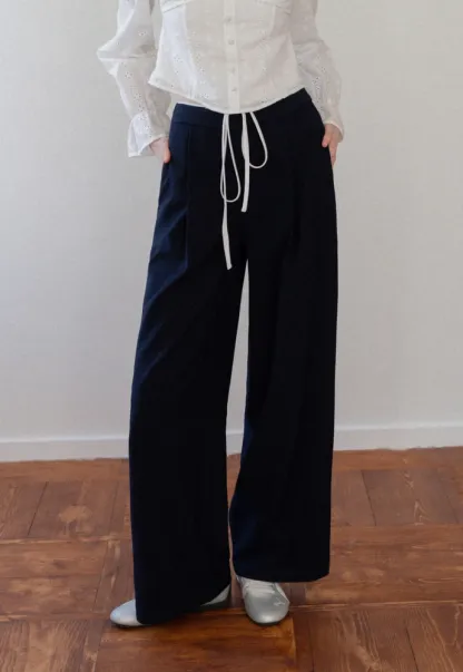 Drawstring Wide-Leg Pants