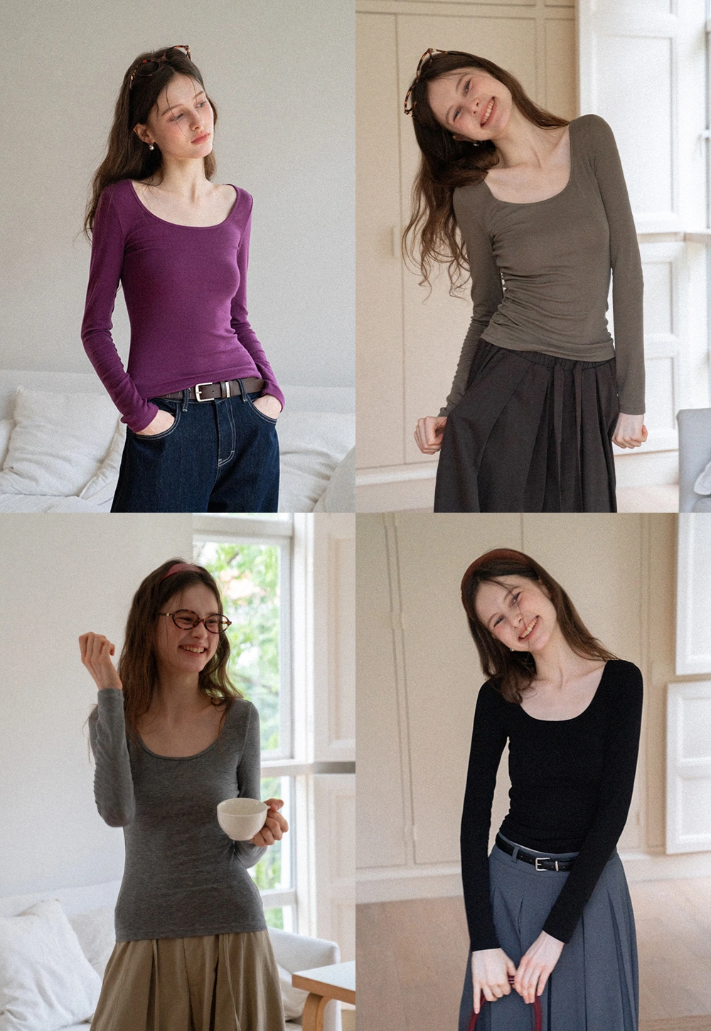 Women's Scoop-Neck Long-Sleeve Tee