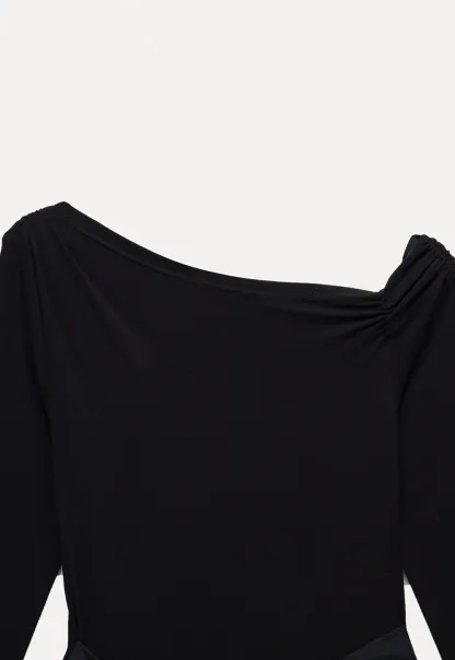 Women's Asymmetric Off-Shoulder Tie-Waist Mini Dress