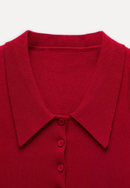 Collared Sleeveless Knit Top