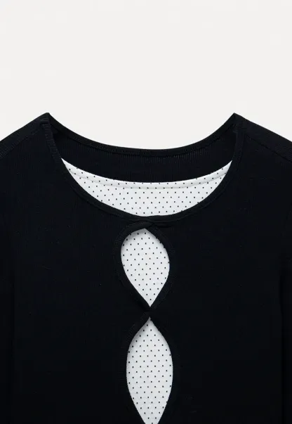 Women's Cut Out Front Long Sleeve Top