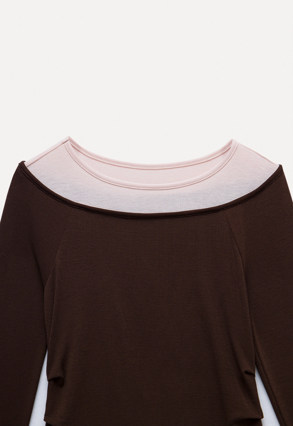Women's Layered Boat Neck Long Sleeve Top
