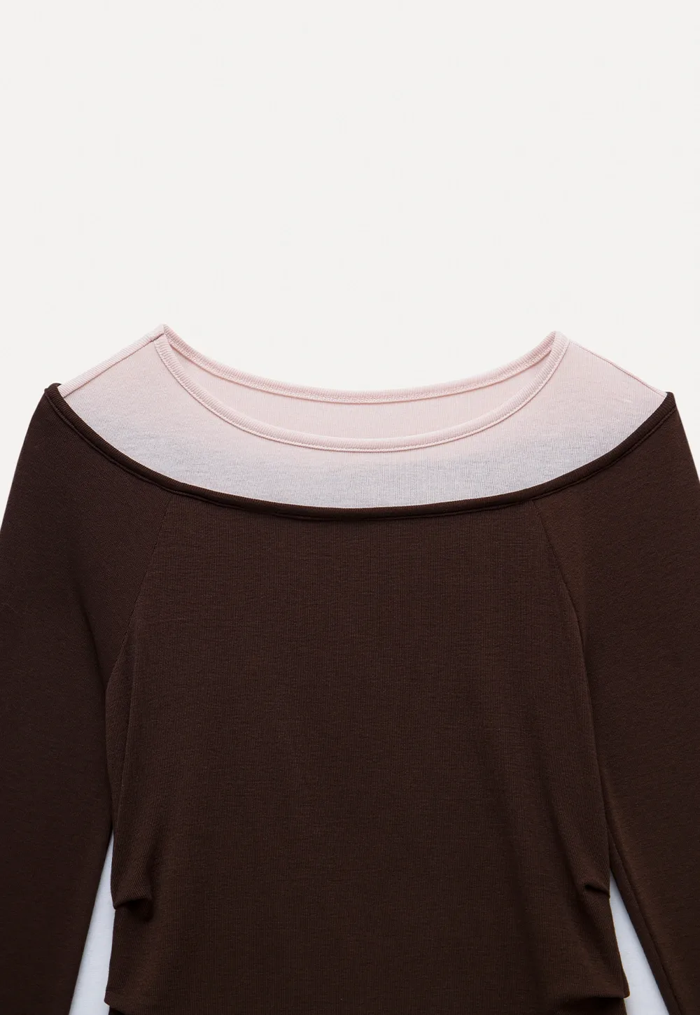 Women's Layered Boat Neck Long Sleeve Top