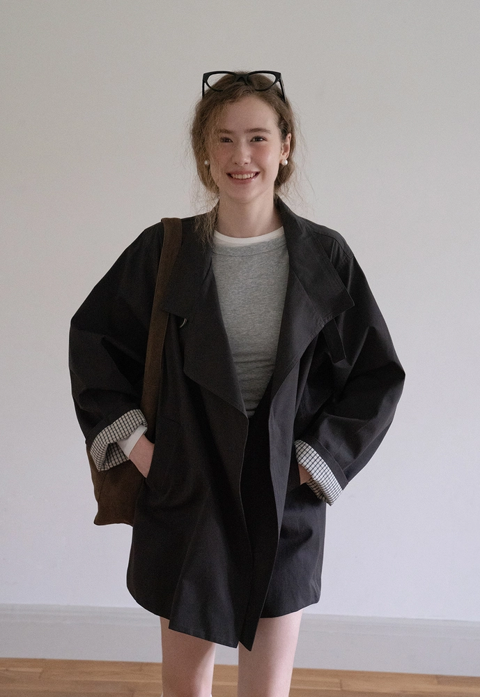 Buckle-Collar Wrap Trench