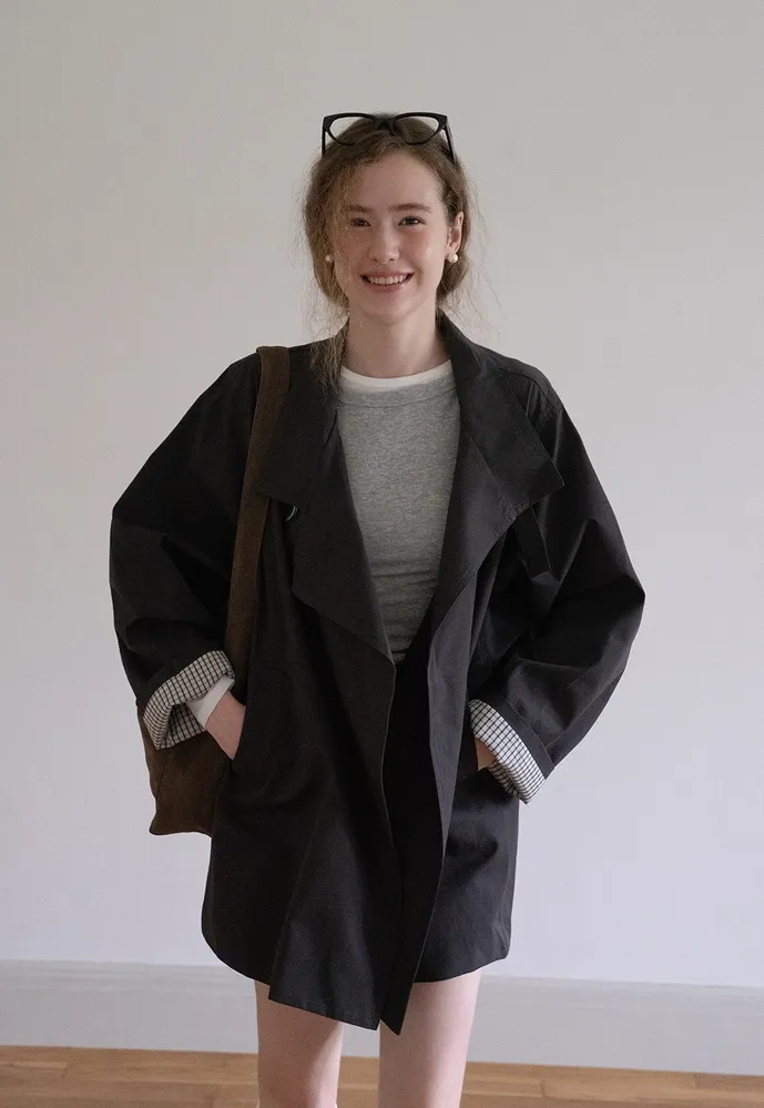 Buckle-Collar Wrap Trench