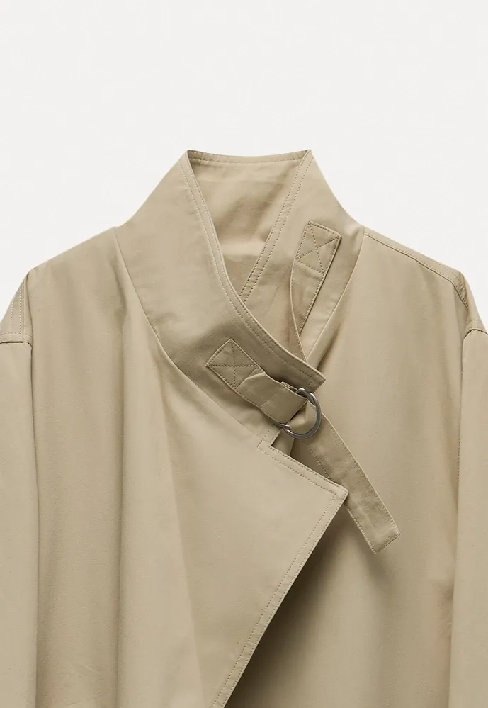 Buckle-Collar Wrap Trench