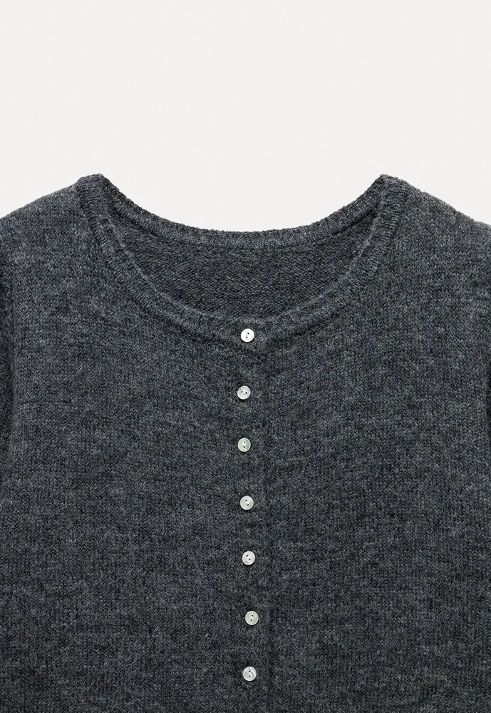 Lace-Trim Cardigan Sweater