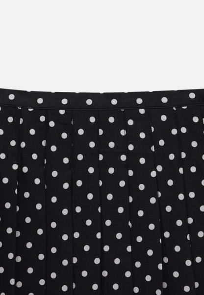 Polka Dot Pleated Mini Skirt