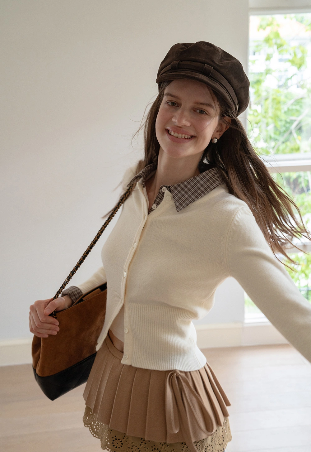 Women's Casual Crewneck Knit Cardigan