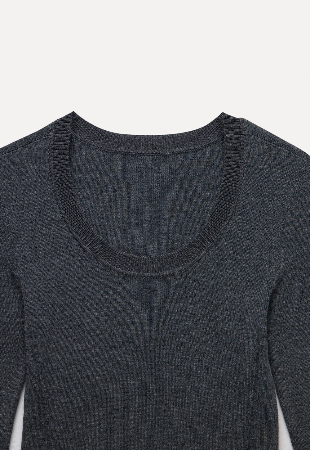 Women's Seamless U-Neck Long Sleeve Knit Top