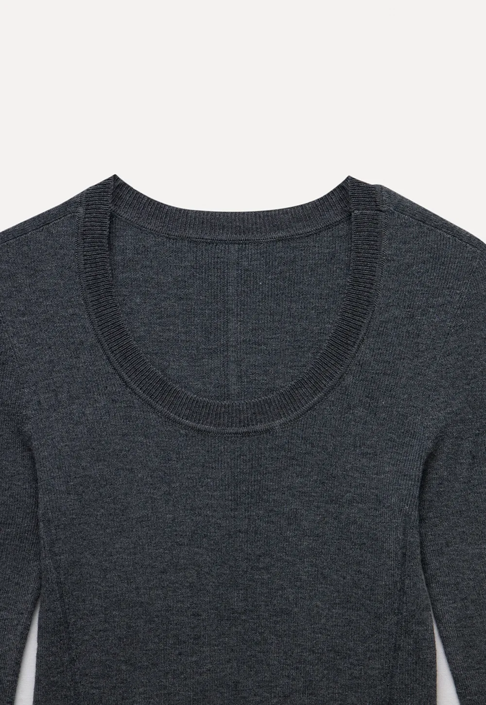 Women's Seamless U-Neck Long Sleeve Knit Top