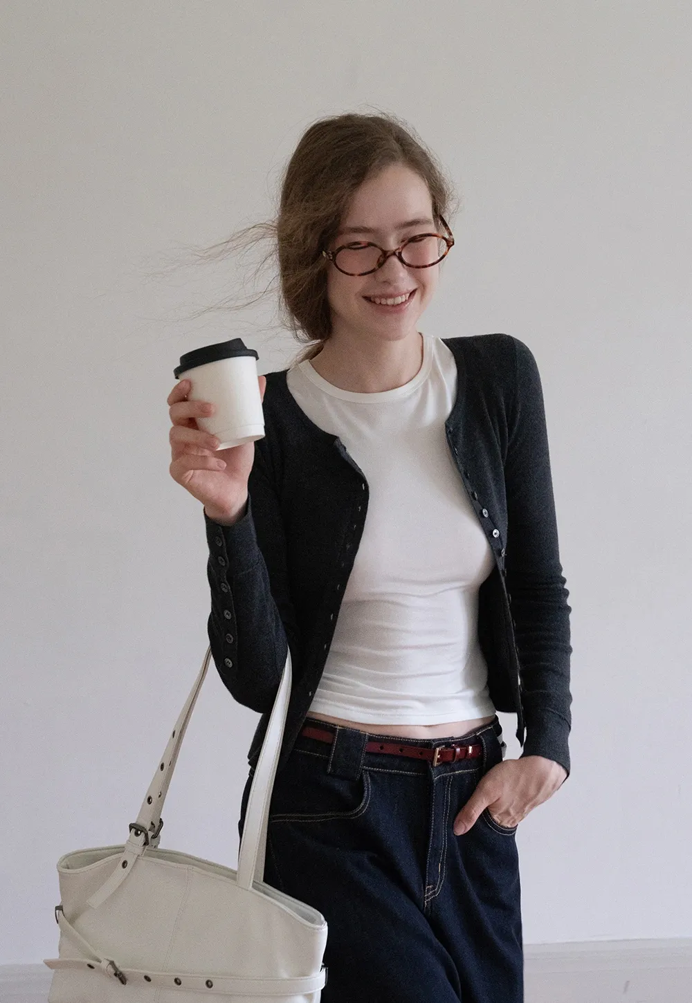 Womens Long Sleeve Button Down Knit Cardigan