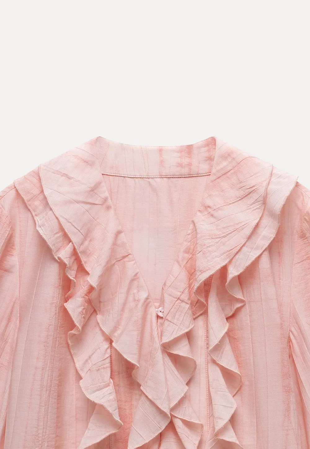 Womens Ruffle Chiffon Long Sleeve Blouse