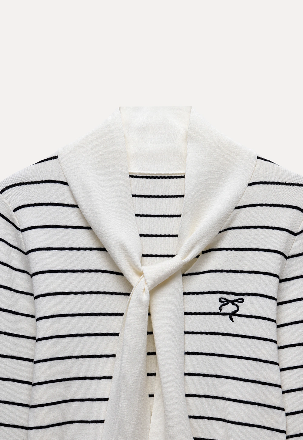 Womens Casual Striped Bow Knot Sweater