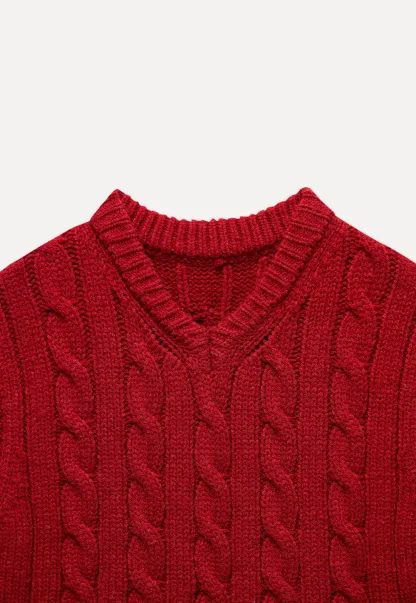 V Neck Sleeveless Knit Pullover Vest