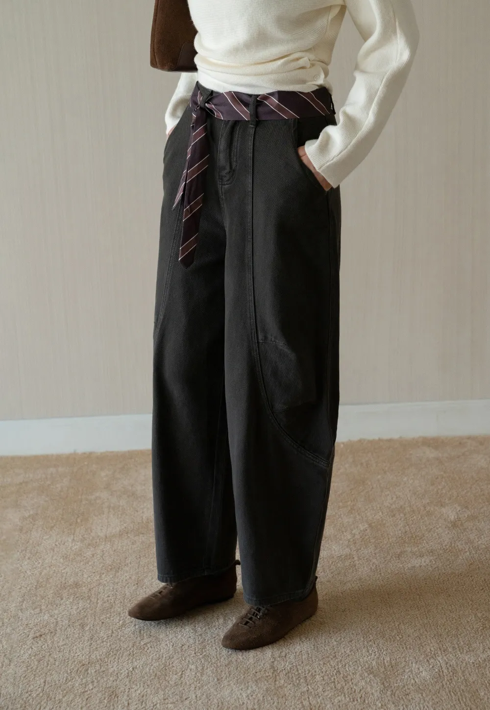 Womens High Waist Wide Leg Cargo Pants