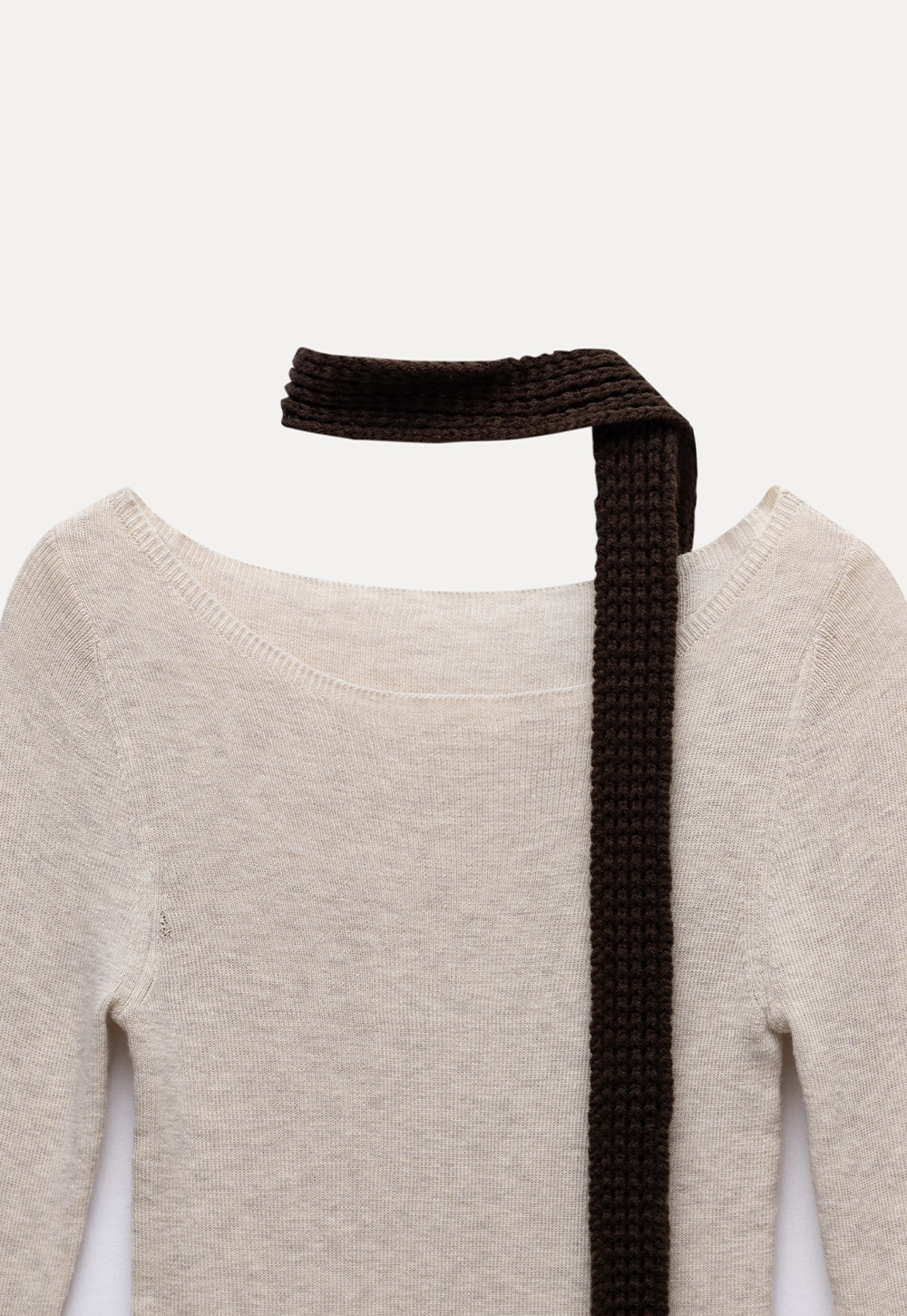 Womens Long Sleeve Knit Shirt with Tie Detail