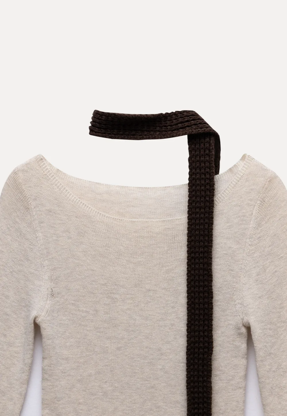 Womens Long Sleeve Knit Shirt with Tie Detail