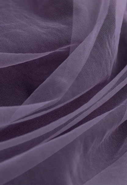 Women Mesh Patchwork Cowl Neck Top