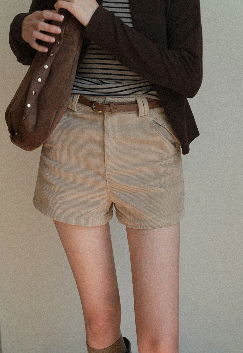Vintage Belted Corduroy Shorts