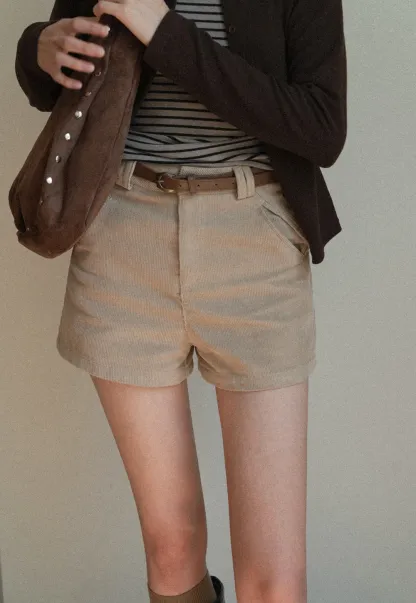 Vintage Belted Corduroy Shorts