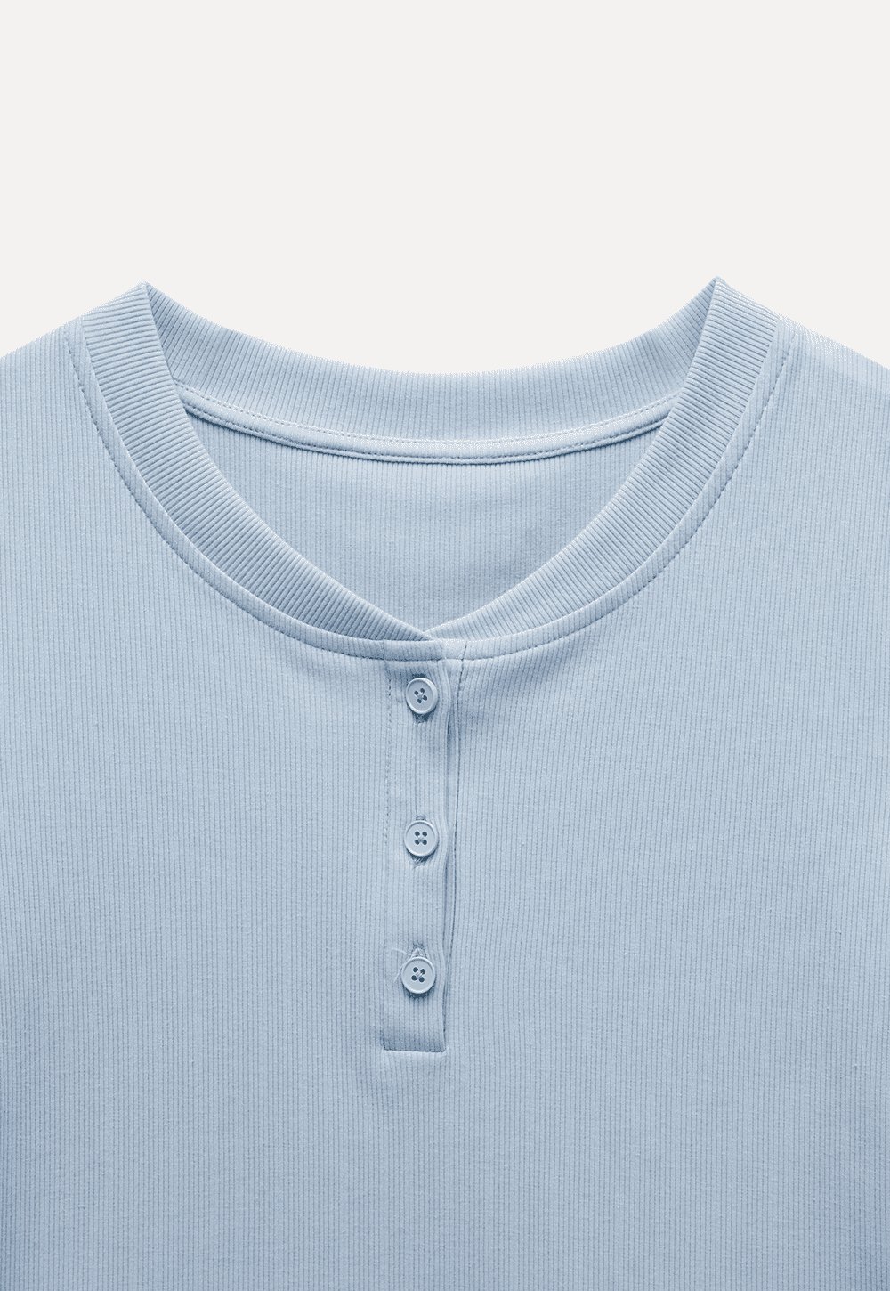 Women’s Ribbed Button Neck T-Shirt
