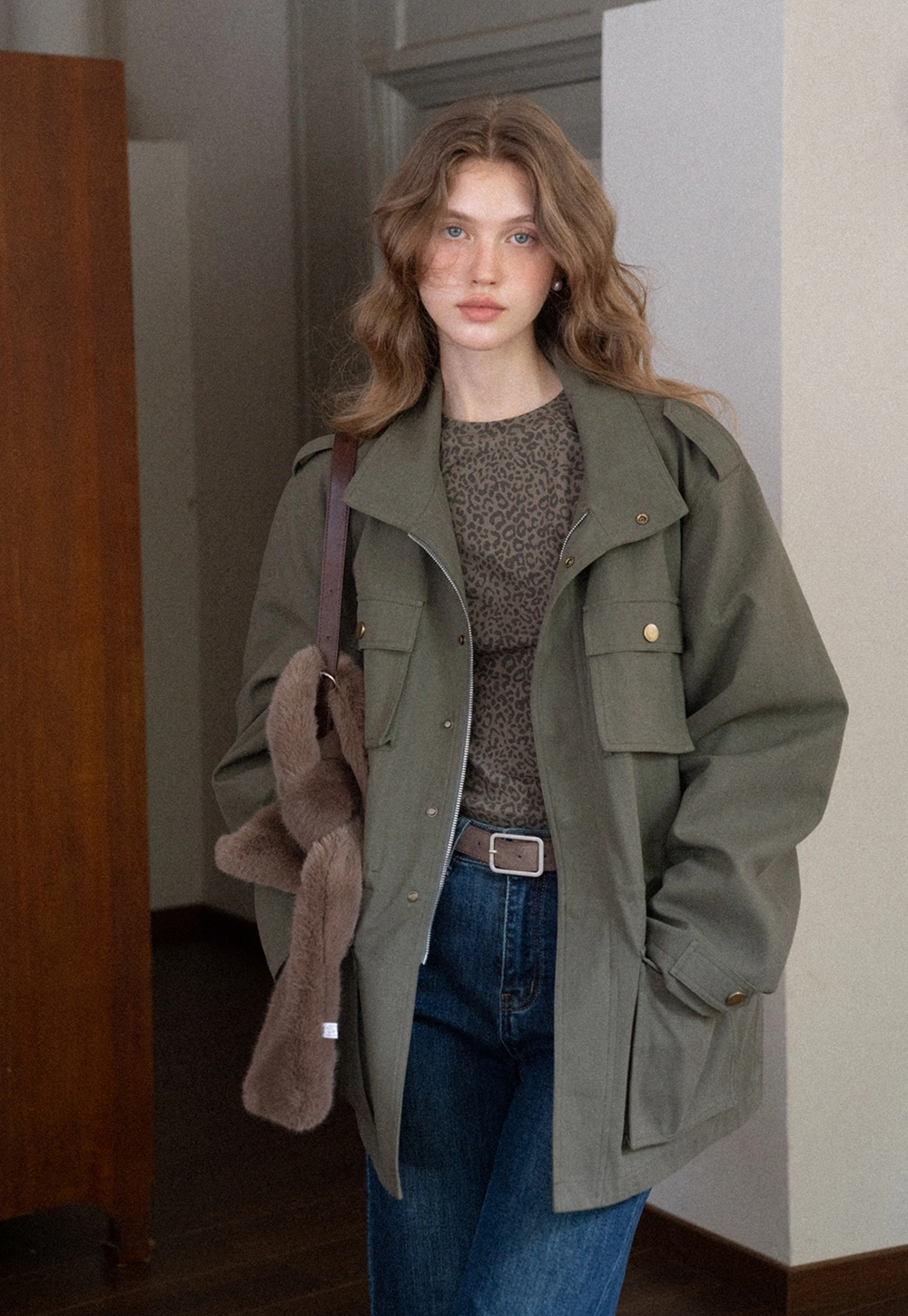 Womens Oversized Utility Pocket Jacket