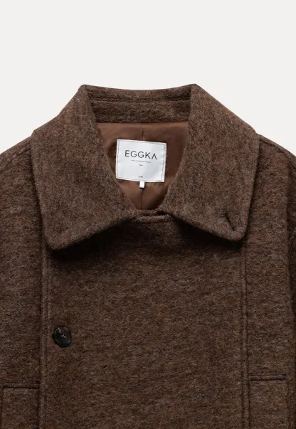 Womens Casual Wool Blend Short Coat