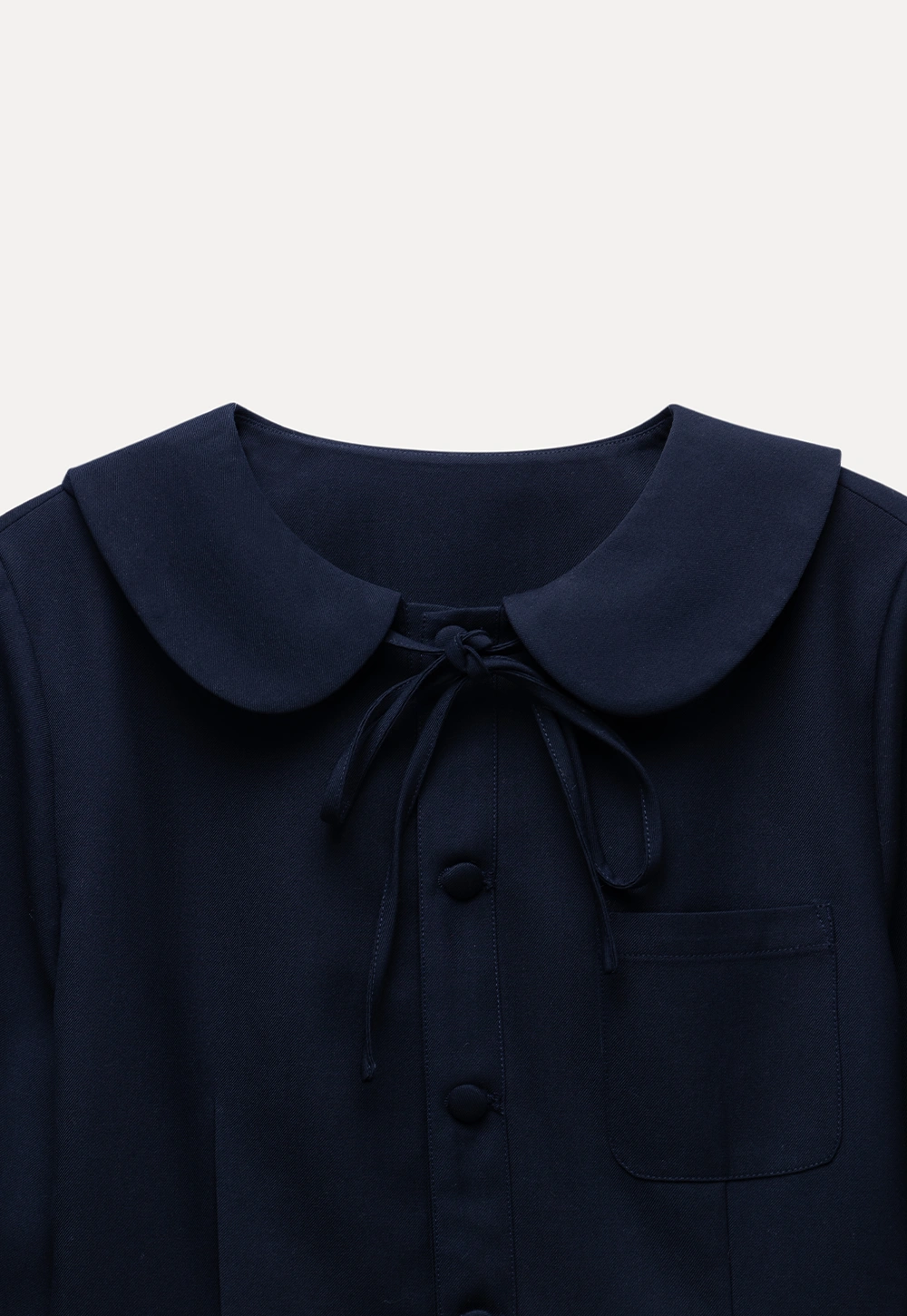 Womens Peter Pan Collar Jacket and Ruffle Hem Skirt Set