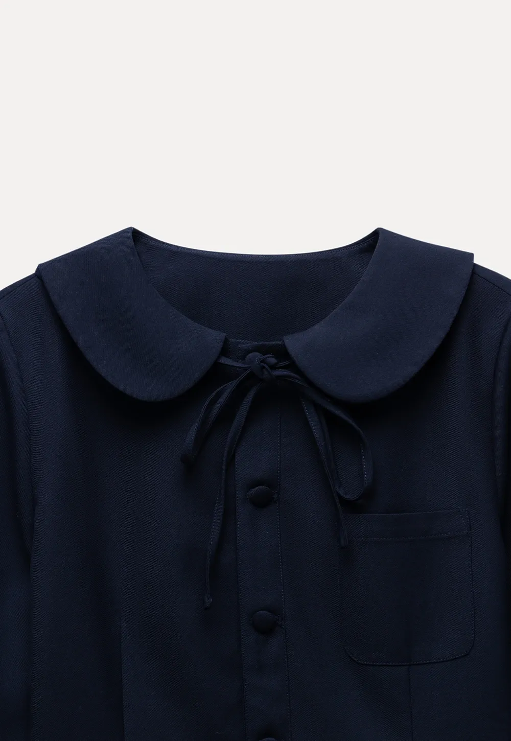 Womens Peter Pan Collar Jacket and Ruffle Hem Skirt Set