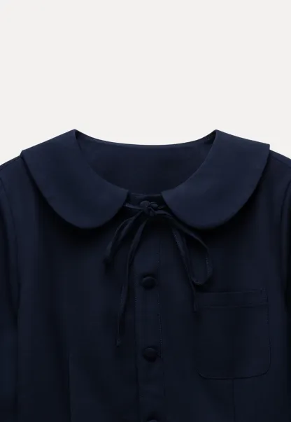 Womens Peter Pan Collar Jacket and Ruffle Hem Skirt Set