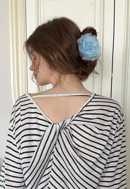 Silk Rose Claw Clip