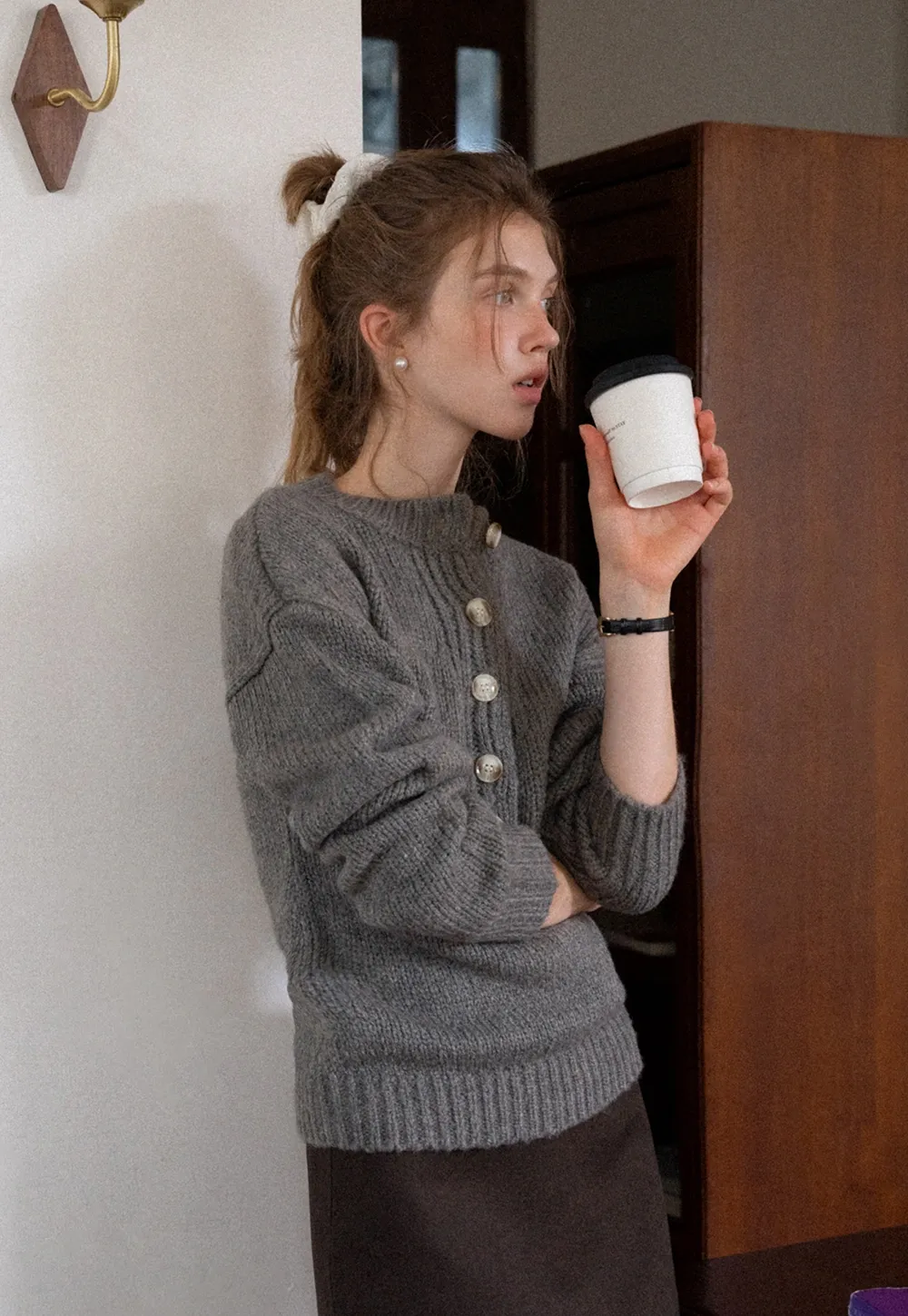 Womens Long Sleeve Mock Neck Sweater